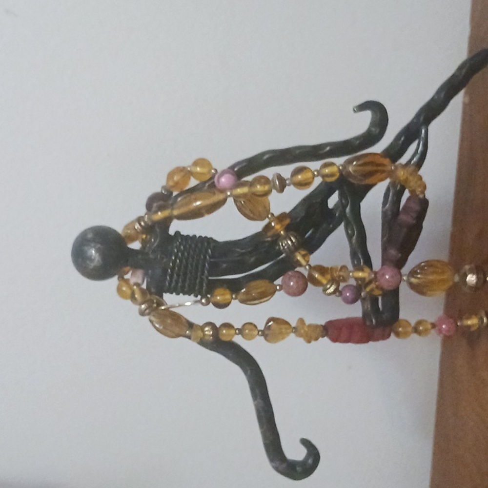 Sculpture Dancer Runner Metal Figure On Base 10.25 Inches Light Jewelry Holder